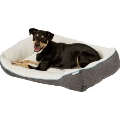 Frisco Sherpa Rectangular Bolster Dog Bed -Frisco 129483 PT4. AC SS1800 V1578442390