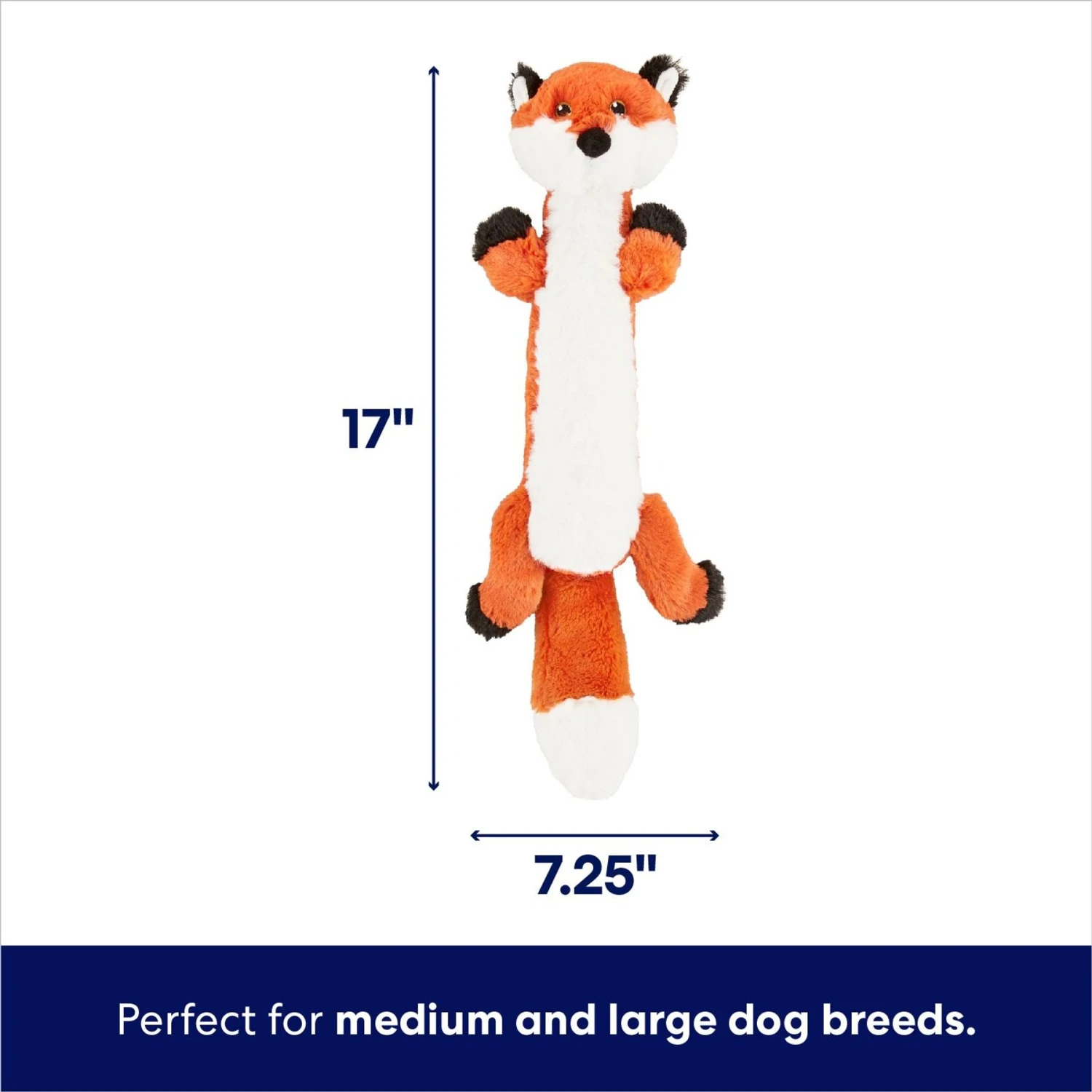 Frisco Fox Skinny Plush Squeaky Dog Toy 4 Frisco Fox Skinny Plush Squeaky Dog Toy - Image 2