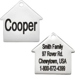 Frisco Stainless Steel Personalized Dog ID Tag, Dog House