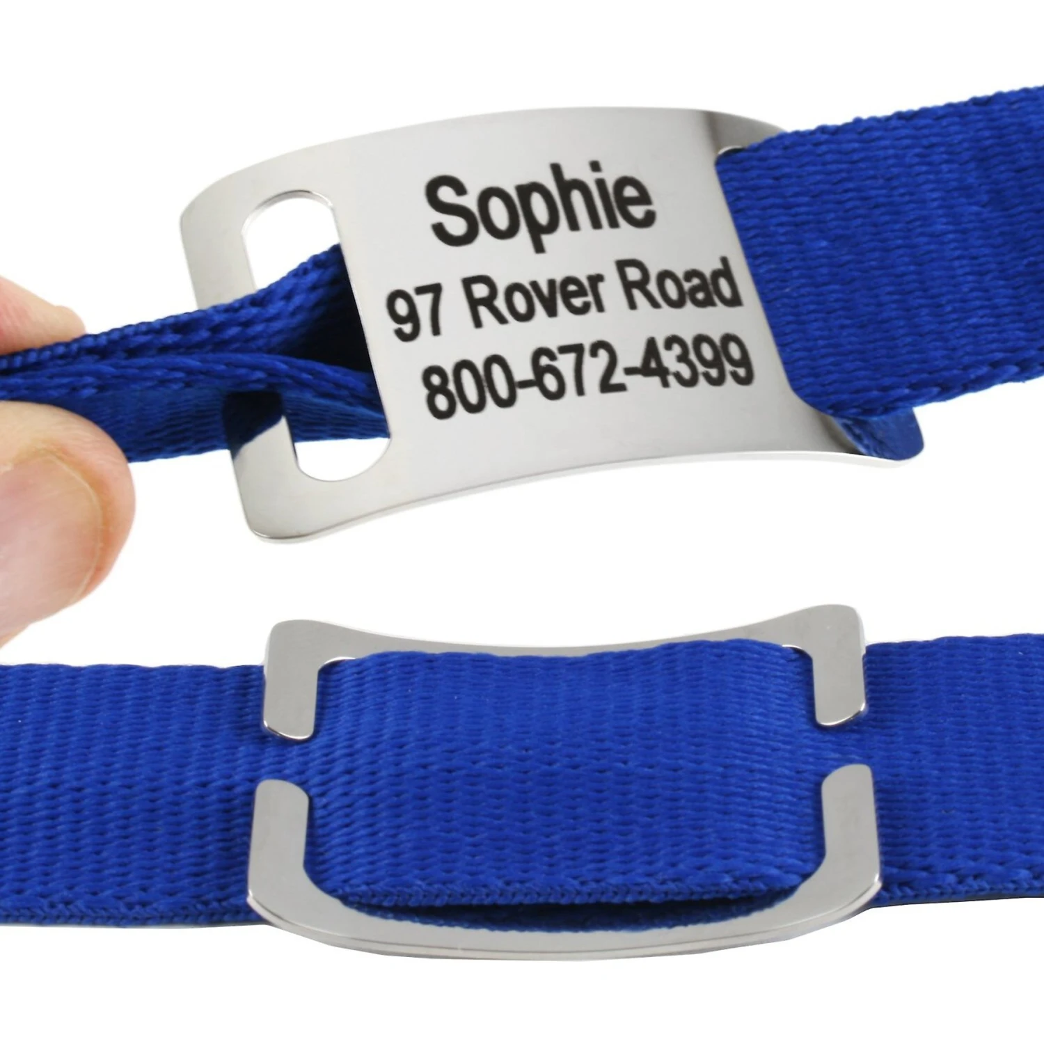 Frisco Stainless Steel Slide-On Personalized Dog & Cat Tag, Open Design 3 Frisco Stainless Steel Slide-On Personalized Dog & Cat Tag, Open Design - Image 2