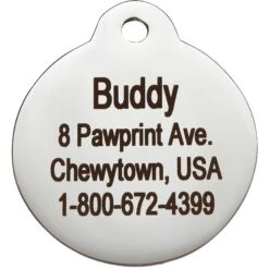 Frisco Stainless Steel Personalized Dog & Cat ID Tag, Paw Print -Frisco 153057 PT3. AC SS1800 V1548964916