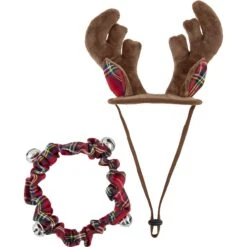 Frisco Holiday Antler Headband & Bell Collar Dog & Cat Costume -Frisco 160658 PT3. AC SS1800 V1568818030