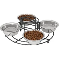 Frisco Multi Pet Feeding 4-Bowls Stainless Steel Dog & Cat Bowls, 0.5 Cup 12 Frisco Multi Pet Feeding 4-Bowls Stainless Steel Dog & Cat Bowls, 0.5 Cup -Frisco 213787 PT2. AC SS1800 V1598450208