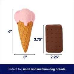 Frisco Ice Cream Sandwich & Ice Cream Cone Latex Squeaky Dog Toy -Frisco 213840 PT1. AC SS1800 V1695748409
