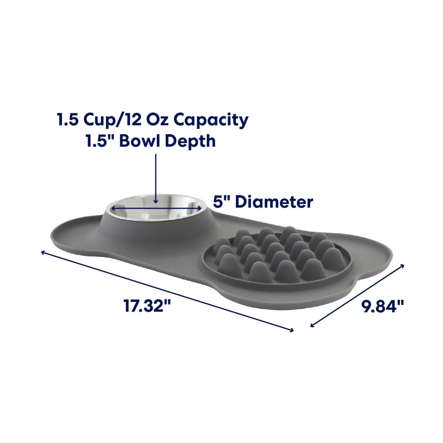 Frisco Silicone Slow Feeder Mat With Stainless Steel Bowl 4 Frisco Silicone Slow Feeder Mat With Stainless Steel Bowl - Image 2