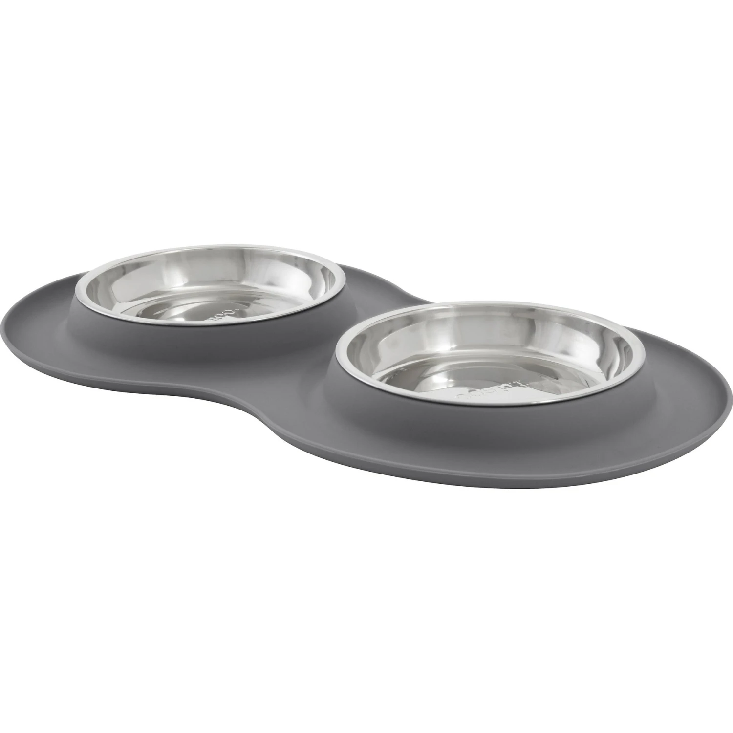 Frisco Double Stainless Steel Pet Bowl With Silicone Mat 3 Frisco Double Stainless Steel Pet Bowl With Silicone Mat