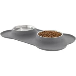 Frisco Silicone Stainless Steel Double Diner Dog & Cat Bowl -Frisco 215990 PT2. AC SS1800 V1591020093