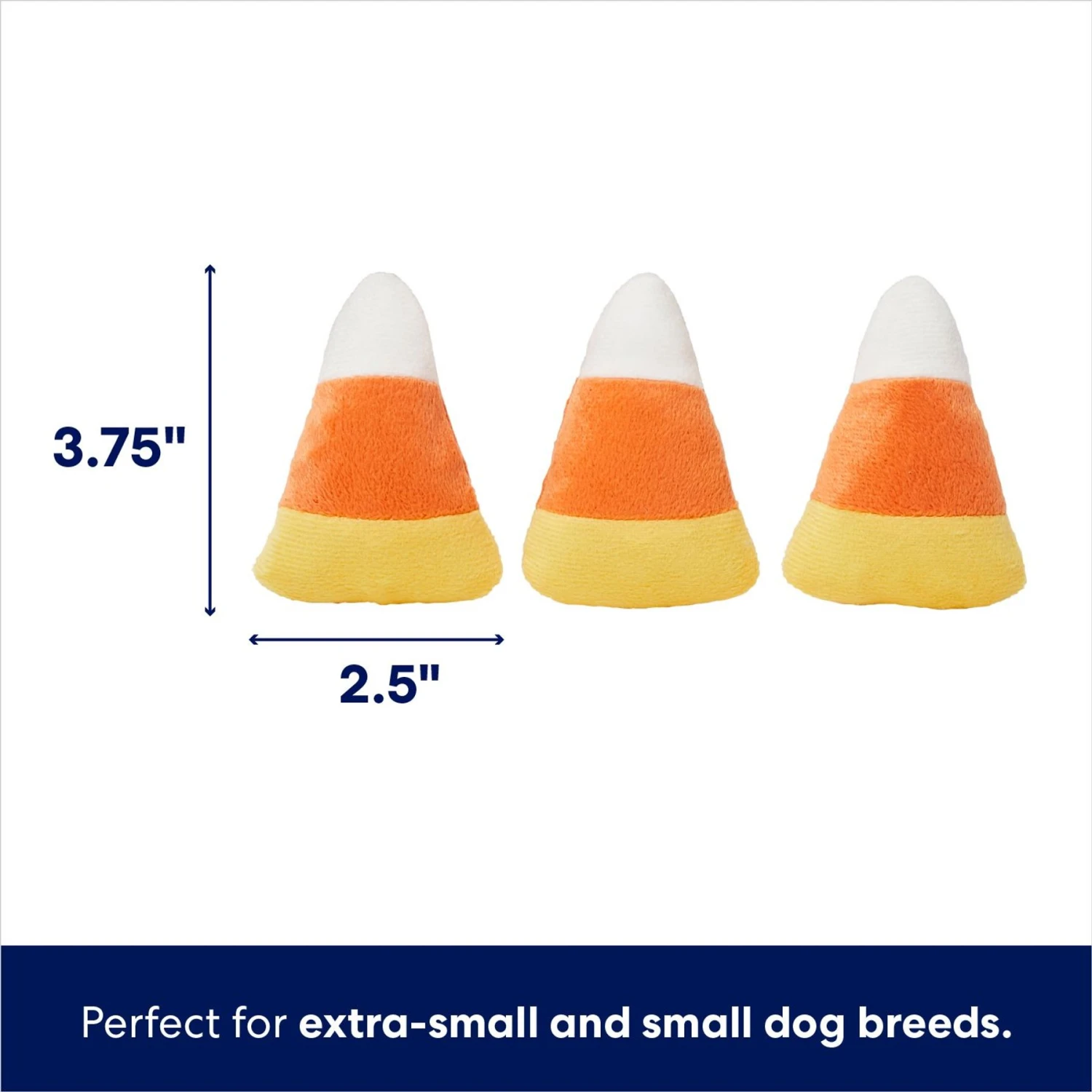 Frisco Halloween Candy Corn Plush Squeaky Dog Toy 4 Frisco Halloween Candy Corn Plush Squeaky Dog Toy - Image 2