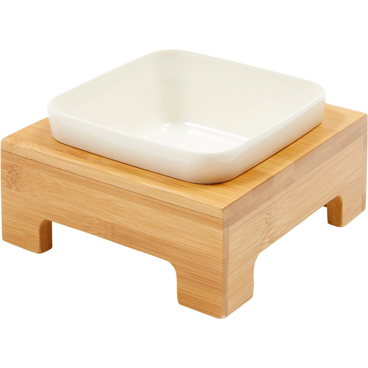 Frisco Square Melamine Dog & Cat Bowl With Bamboo Stand 3 Frisco Square Melamine Dog & Cat Bowl With Bamboo Stand