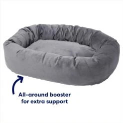 Frisco Velvet Round Bolster Dog Bed W/Removable Cover -Frisco 232178 PT2. AC SS1800 V1671203057