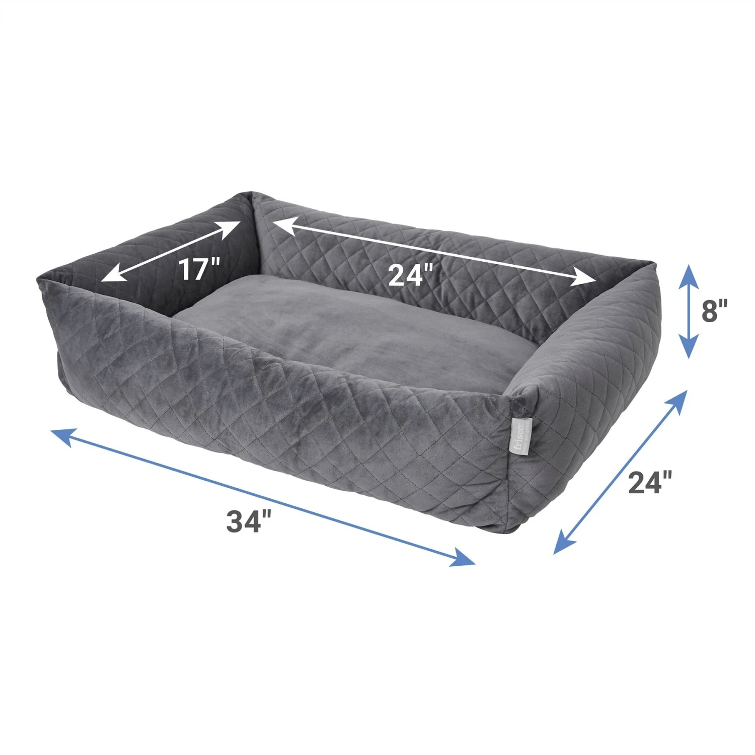 Frisco Velvet Rectangular Bolster Cat & Dog Bed 4 Frisco Velvet Rectangular Bolster Cat & Dog Bed - Image 2