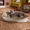 Frisco Rectangular Personalized Bolster Dog Bed W/Removable Cover, Beige, Large -Frisco 234948 MAIN. AC SS1800 V1600207345