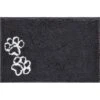 Frisco Microfiber Chenille Paw Print Dog & Cat Mat, Dark Gray