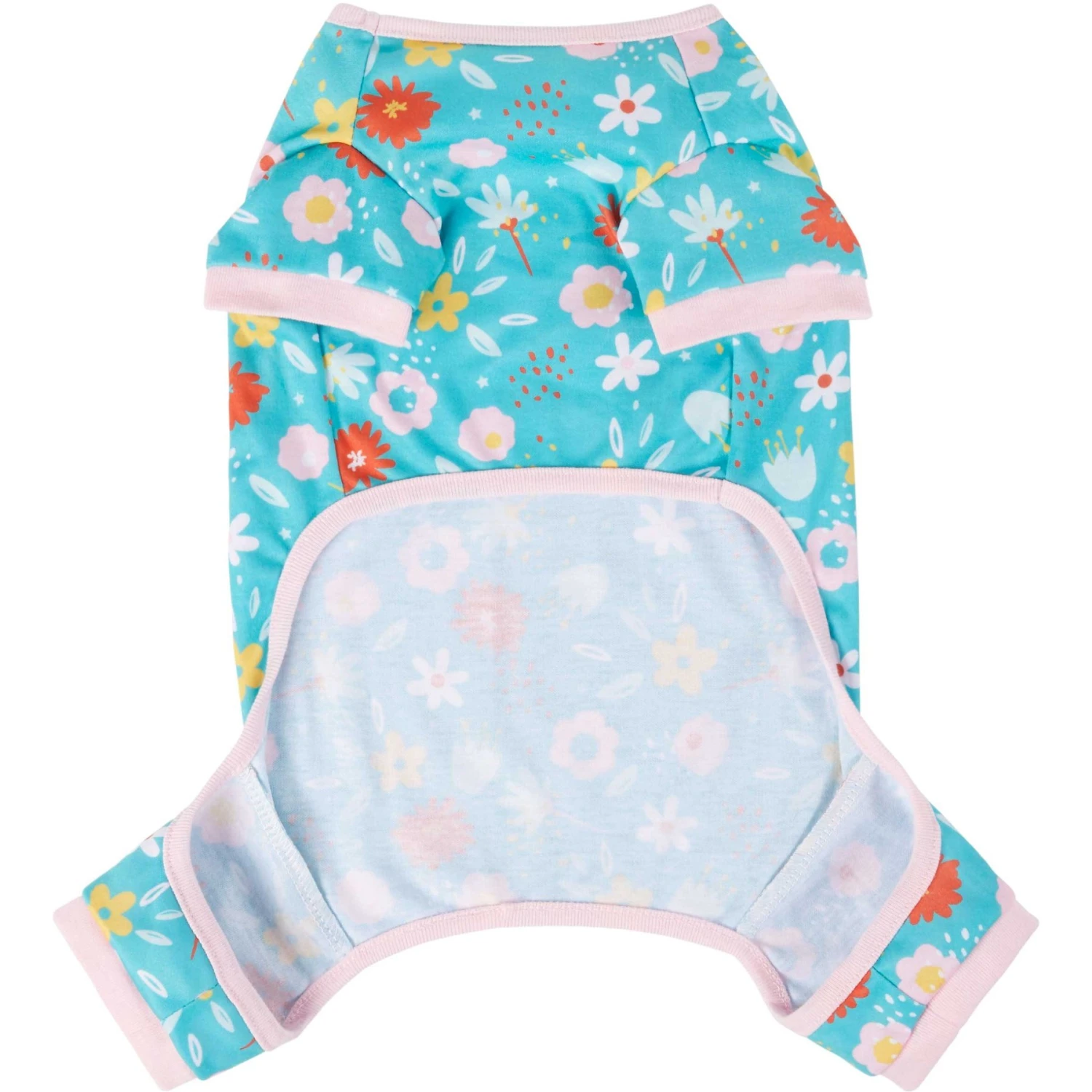 Frisco Teal Floral Dog & Cat Jersey PJs 7 Frisco Teal Floral Dog & Cat Jersey PJs - Image 5