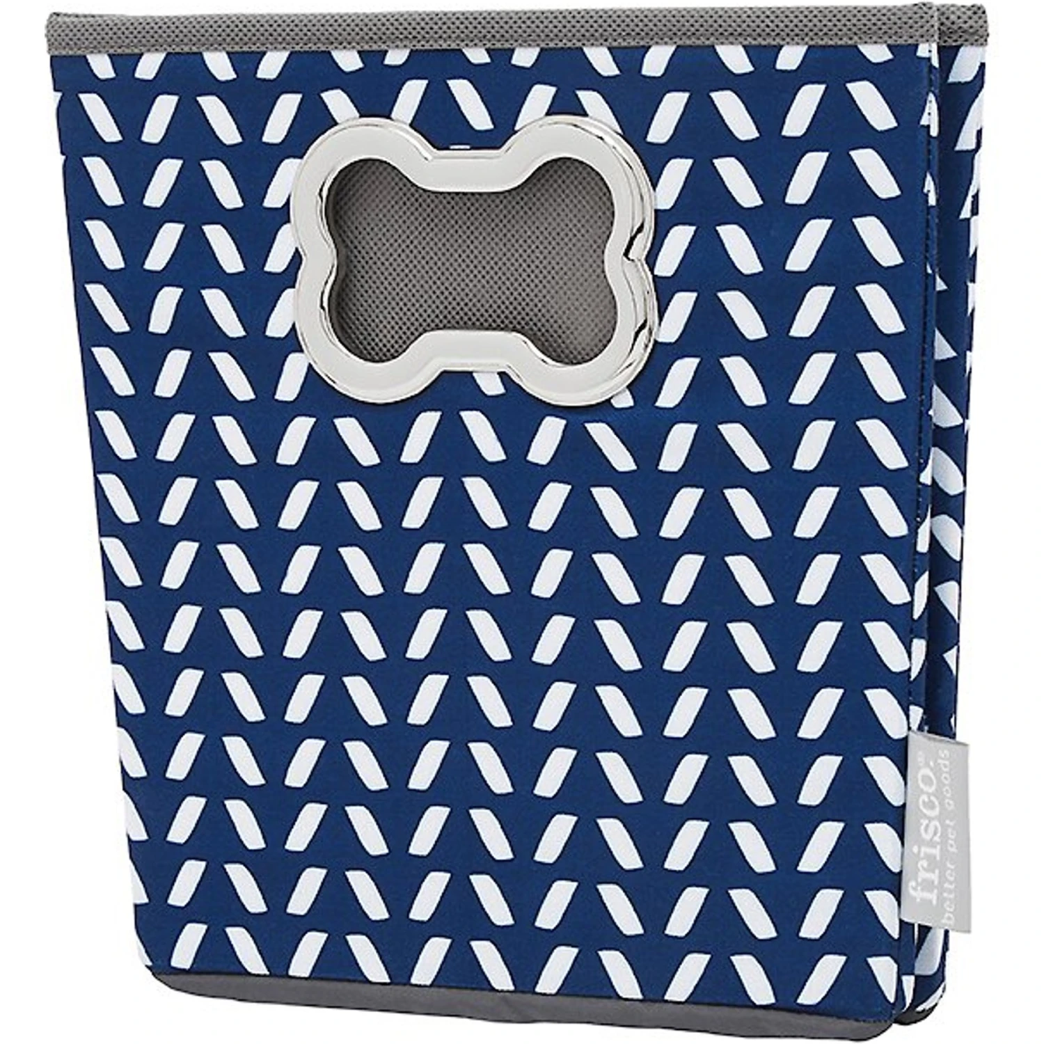Frisco Rectangle Collapsible Pet Toy Storage Bin, Navy Herringbone 4 Frisco Rectangle Collapsible Pet Toy Storage Bin, Navy Herringbone - Image 2