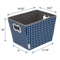 Frisco Rectangle Collapsible Pet Toy Storage Bin, Navy Herringbone 10 Frisco Rectangle Collapsible Pet Toy Storage Bin, Navy Herringbone -Frisco 250574 PT2. AC SS1800 V1613772984