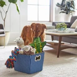 Frisco Rectangle Collapsible Pet Toy Storage Bin, Navy Herringbone 11 Frisco Rectangle Collapsible Pet Toy Storage Bin, Navy Herringbone -Frisco 250574 PT3. AC SS1800 V1615572218