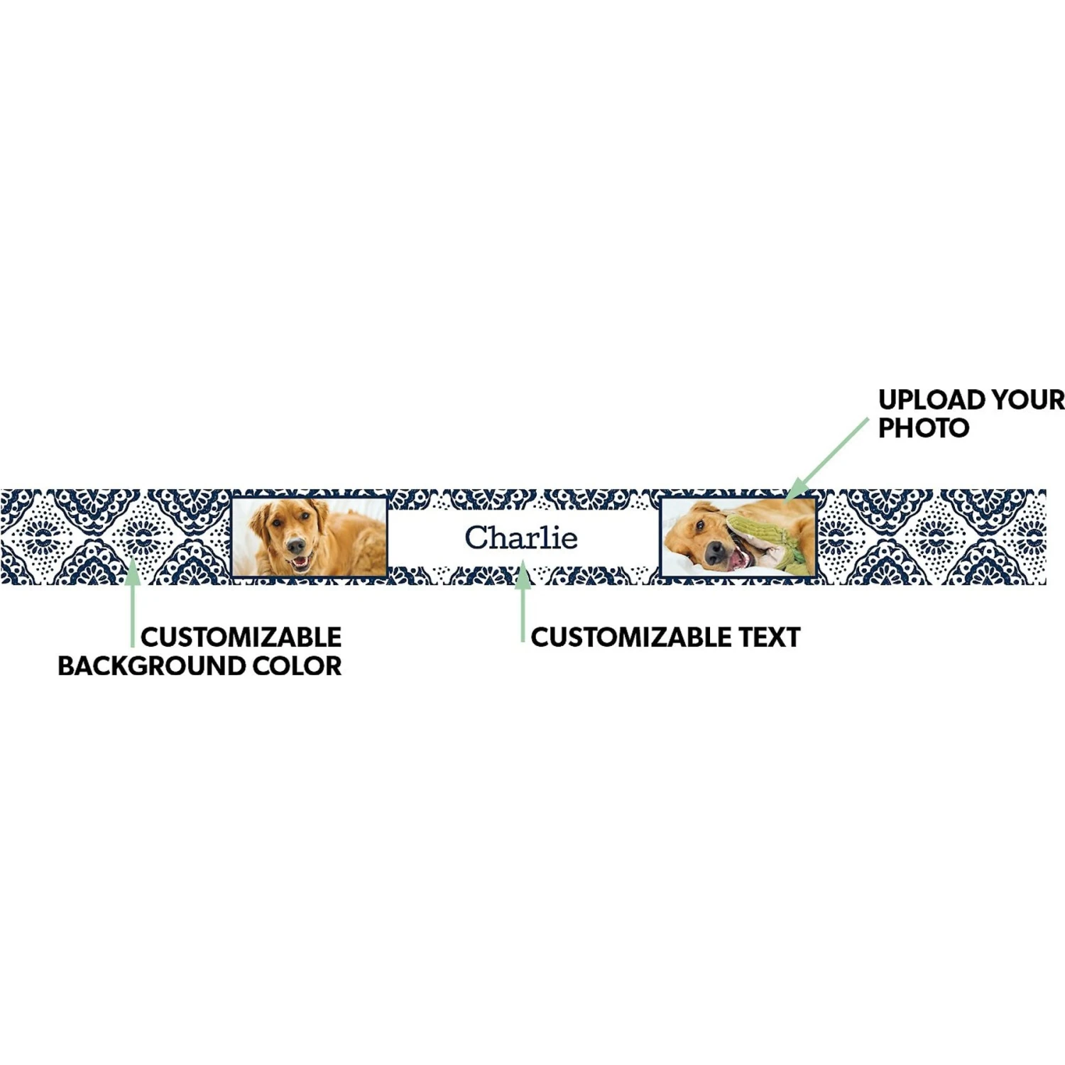 Frisco Boho Damask Ceramic Personalized Dog Bowl 3 Frisco Boho Damask Ceramic Personalized Dog Bowl - Image 2