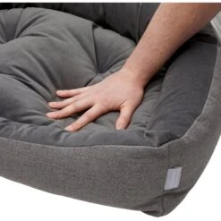 Frisco Rectangular Personalized Bolster Dog Bed W/Removable Cover, Dark Gray, X-Large -Frisco 252611 PT7. AC SS1800 V1604528810