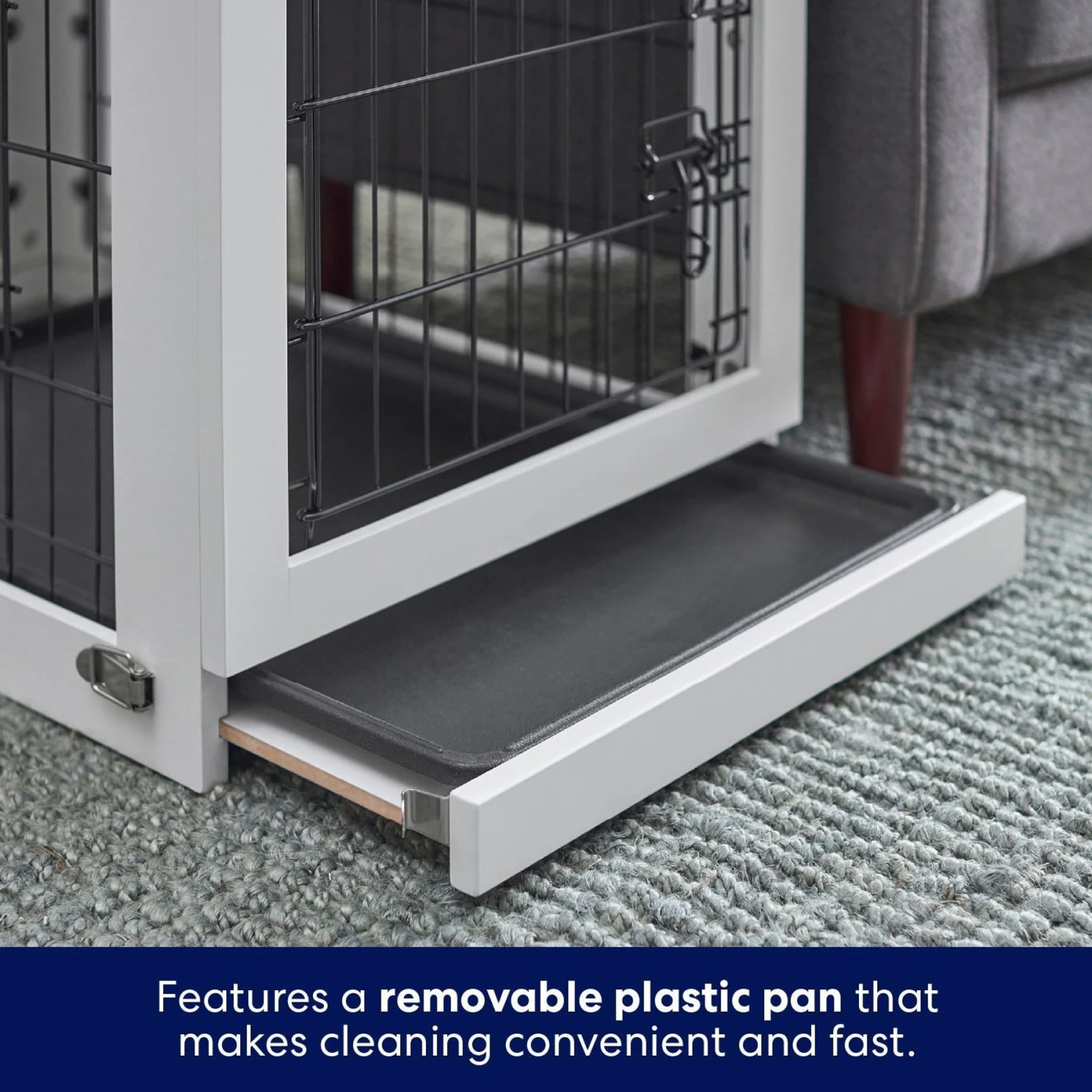 Frisco Double Door Furniture Style Dog Crate, White 6 Frisco Double Door Furniture Style Dog Crate, White - Image 4