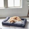 Frisco Faux Felt Orthopedic Rectangular Bolster Dog Bed W/Removable Cover
