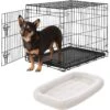 Frisco Heavy Duty Fold & Carry Single Door Collapsible Wire Dog Crate & Frisco Quilted Dog Crate Mat -Frisco 255551 MAIN. AC SS1800 V1604096525