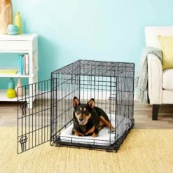 Frisco Heavy Duty Fold & Carry Single Door Collapsible Wire Dog Crate & Frisco Quilted Dog Crate Mat 9 Frisco Heavy Duty Fold & Carry Single Door Collapsible Wire Dog Crate & Frisco Quilted Dog Crate Mat -Frisco 255551 PT2. AC SS1800 V1604096511