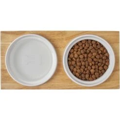Frisco Ceramic Dog & Cat Double Diner With Elevated Wood Stand 13 Frisco Ceramic Dog & Cat Double Diner With Elevated Wood Stand -Frisco 256052 PT6. AC SS1800 V1615311469