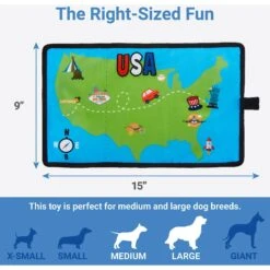 Frisco Road Trip Foldable Map Flat Plush Squeaky Dog Toy -Frisco 261998 PT1. AC SS1800 V1622563942