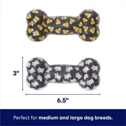 Frisco Halloween Candy Corn & Ghosts TPR Bone Squeaky Dog Toy, 2 Count -Frisco 270529 PT1. AC SS1800 V1689878436