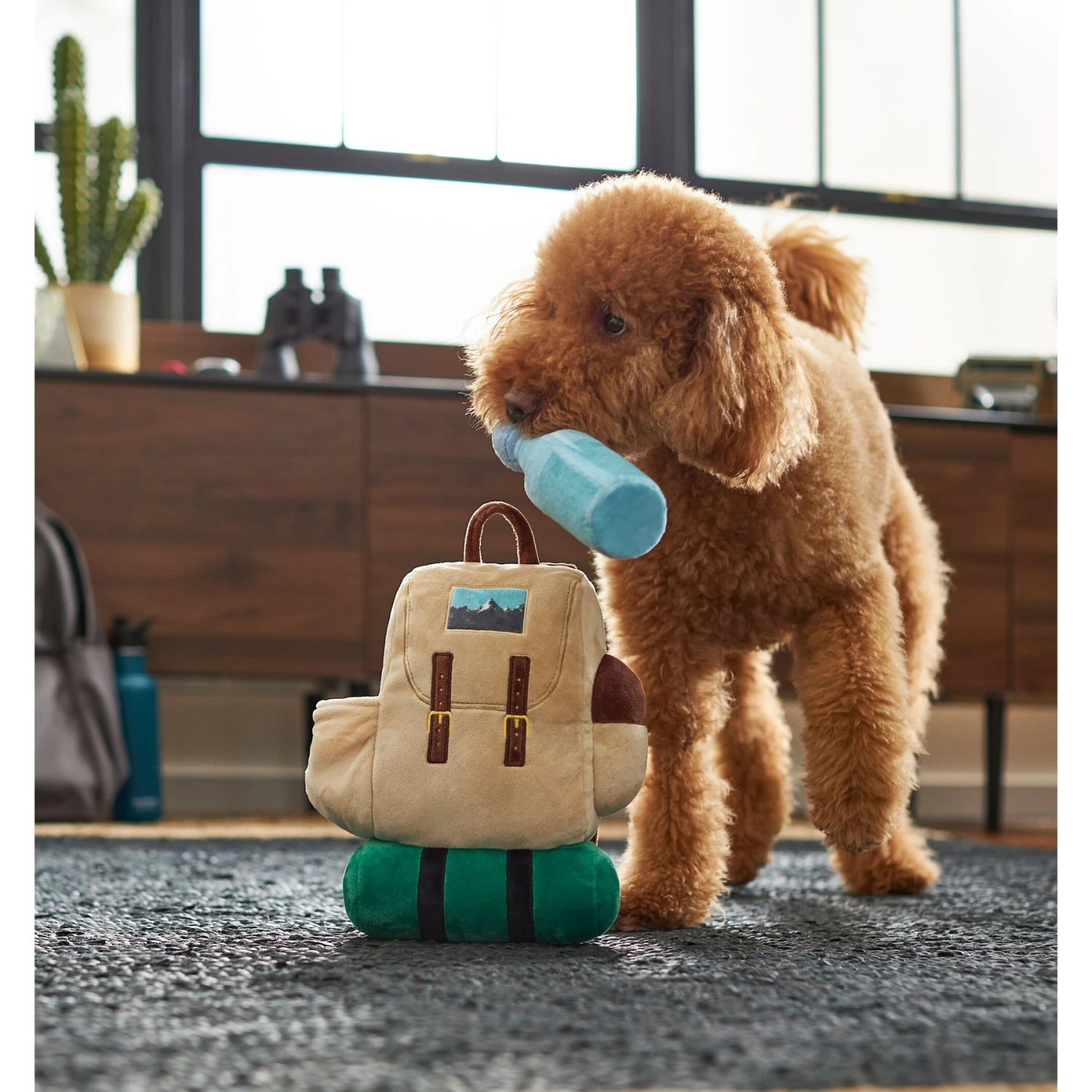 Frisco Camping Backpack Plush Squeaky Dog Toy 5 Frisco Camping Backpack Plush Squeaky Dog Toy - Image 3