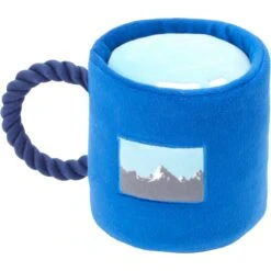 Frisco Camping Mug Plush With Rope Squeaky Dog Toy