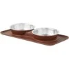 Frisco Silicone Stainless Steel Double Diner Dog & Cat Bowl, Brown 1 Frisco Silicone Stainless Steel Double Diner Dog & Cat Bowl, Brown -Frisco 277551 MAIN. AC SS1800 V1627933884