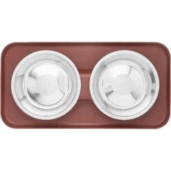 Frisco Silicone Stainless Steel Double Diner Dog & Cat Bowl, Brown 13 Frisco Silicone Stainless Steel Double Diner Dog & Cat Bowl, Brown -Frisco 277551 PT4. AC SS1800 V1627935079