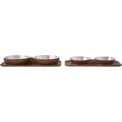 Frisco Silicone Stainless Steel Double Diner Dog & Cat Bowl, Brown 14 Frisco Silicone Stainless Steel Double Diner Dog & Cat Bowl, Brown -Frisco 277551 PT5. AC SS1800 V1627936139