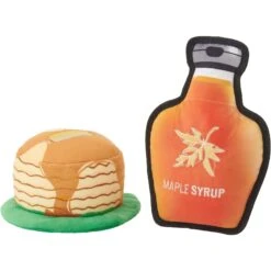 Frisco Fall Pancakes & Maple Syrup Plush Squeaky Dog Toy, 2 Count