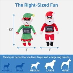 Frisco Holiday Bad Santa & Elf Plush Squeaky Dog Toy -Frisco 287223 PT1. AC SS1800 V1637705015