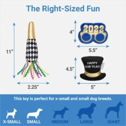 Frisco New Year's Eve Party Essentials Plush Squeaky Dog Toy -Frisco 288484 PT1. AC SS1800 V1640718410