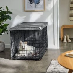Frisco Faux Linen Dog Crate Cover -Frisco 289630 PT5. AC SS1800 V1644249178