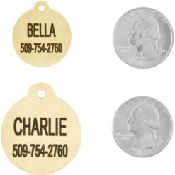 Frisco Brass Personalized Dog & Cat ID Tag, Round -Frisco 296194 PT5. AC SS1800 V1628186525