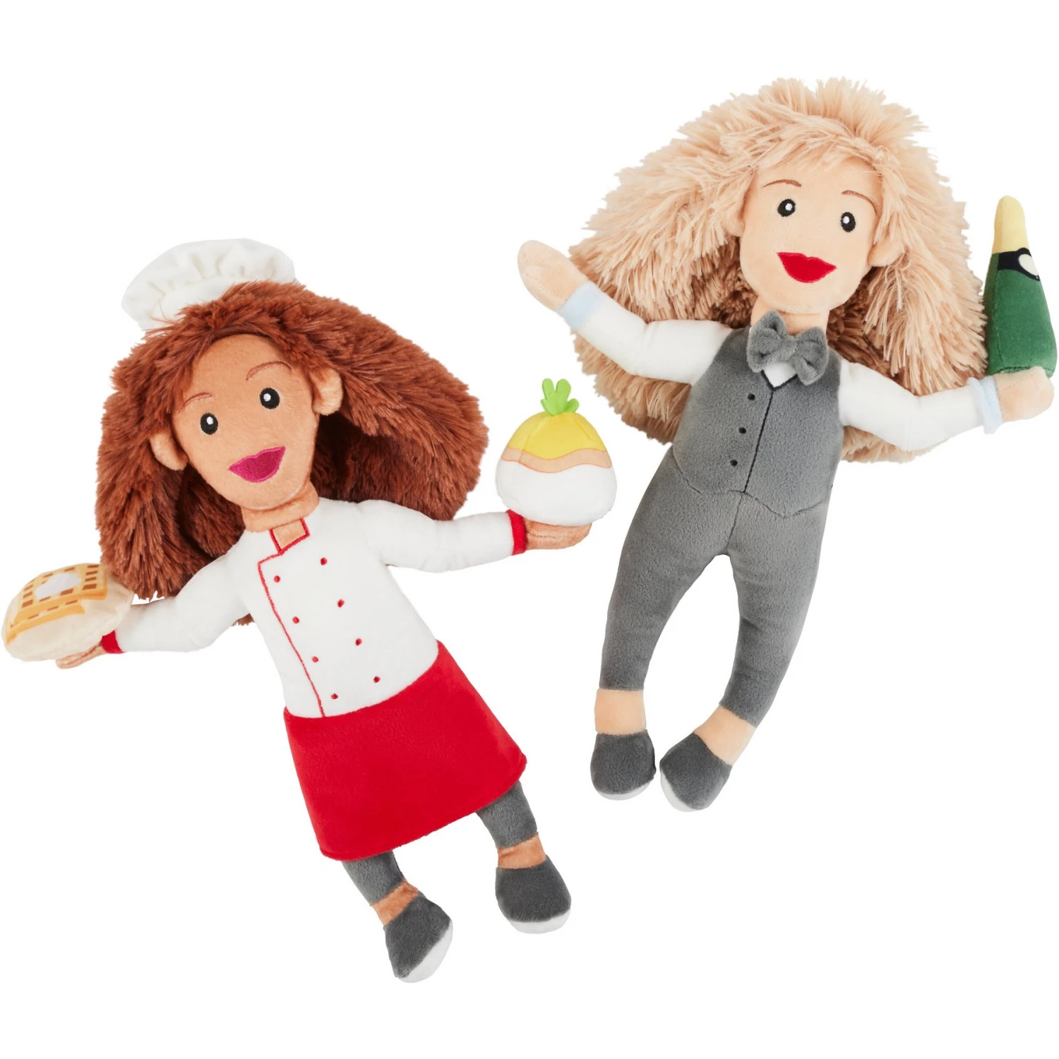 Frisco Brunch Chef & Waitress Plush Squeaky Dog Toy, 2 Count 3 Frisco Brunch Chef & Waitress Plush Squeaky Dog Toy, 2 Count