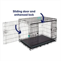 Frisco Heavy Duty Enhanced Lock Sliding Double Door Fold & Carry Wire Dog Crate & Mat Kit -Frisco 297461 PT6. AC SS1800 V1633115281