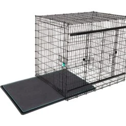 Frisco Heavy Duty Enhanced Lock Sliding Double Door Fold & Carry Wire Dog Crate & Mat Kit, 54 Inch -Frisco 297463 PT4. AC SS1800 V1633115460