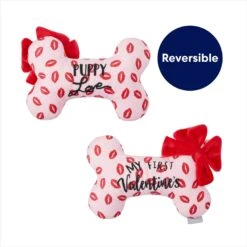 Frisco Valentine My First Valentine's Bone Reversible Plush Squeaky Dog Toy -Frisco 298945 PT2. AC SS1800 V1703016817