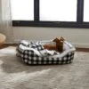 Frisco Buffalo Check Cuddler Pet Bed & Gift Set, Black & White -Frisco 299397 MAIN. AC SS1800 V1639093641