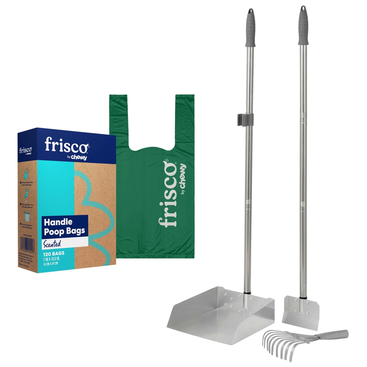 Frisco Rake & Spade Set With Dustpan & Frisco Handle Dog Poop Bag 3 Frisco Rake & Spade Set With Dustpan & Frisco Handle Dog Poop Bag
