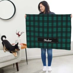 Frisco Personalized Plaid Sherpa Cat & Dog Blanket, 30" X 40" -Frisco 303832 PT5. AC SS1800 V1637610178