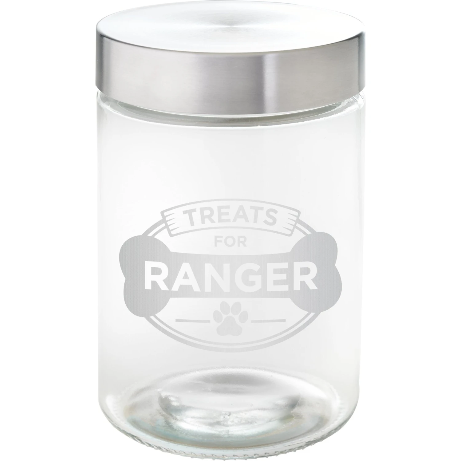 Frisco "Doggie Treats" Glass Personalized Treat Jar With Lid, 5 Cup, 40oz 3 Frisco "Doggie Treats" Glass Personalized Treat Jar With Lid, 5 Cup, 40oz