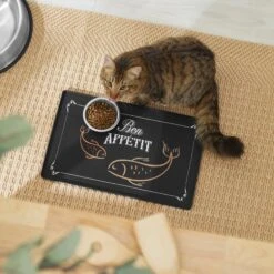 Frisco Silicone Fish Print Dog & Cat Food Mat, Black 11 Frisco Silicone Fish Print Dog & Cat Food Mat, Black -Frisco 311953 PT3. AC SS1800 V1642542608