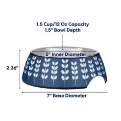 Frisco Leaf Design Stainless Steel Dog & Cat Bowl -Frisco 311980 PT1. AC SS1800 V1685731886
